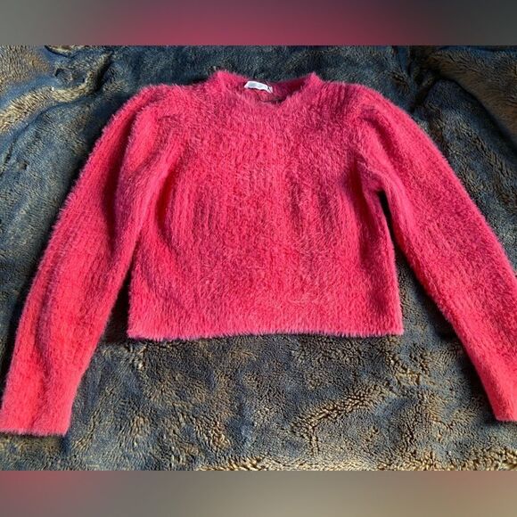 Mango Fuzzy Chunky Ribbed Curvy Winter Crewneck Pullover Size S Very Good - Picture 7 of 12